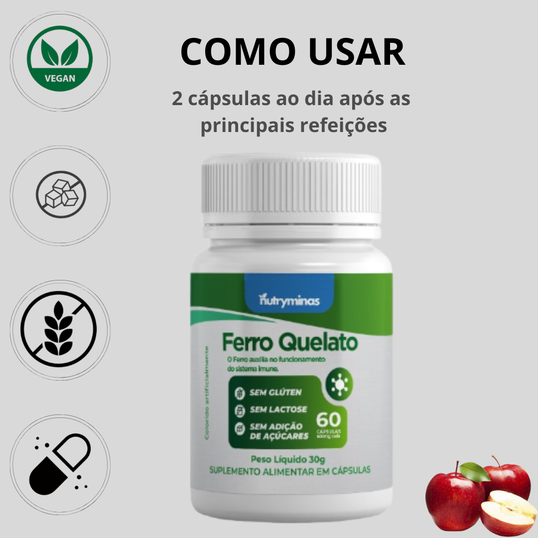 Ferro Quelato Nutryminas 60 Cápsulas