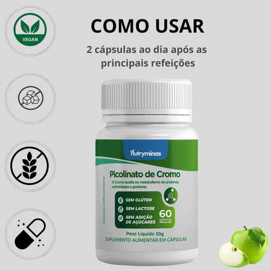 Picolinato de Cromo Nutryminas 60 Cápsulas