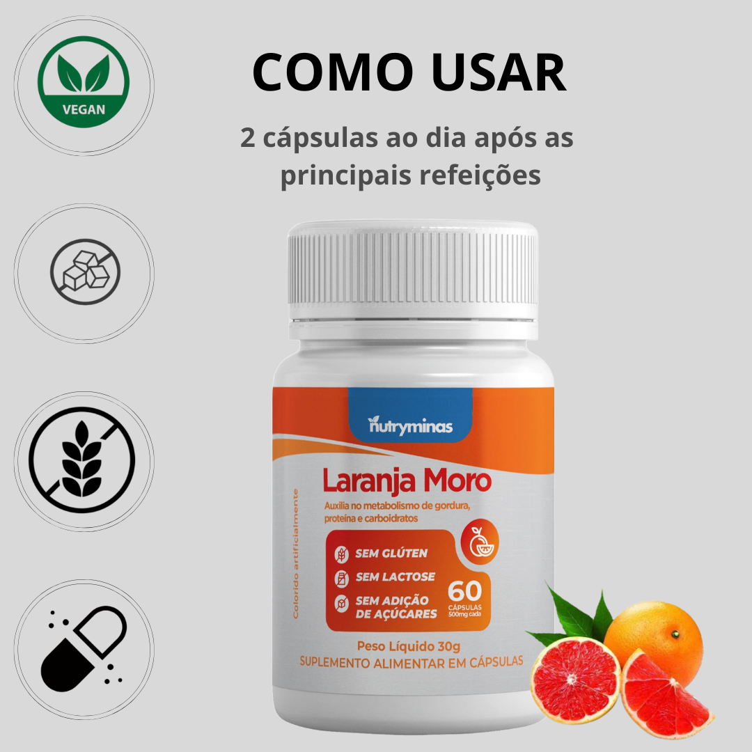 Laranja Moro Nutryminas 60 Cápsulas
