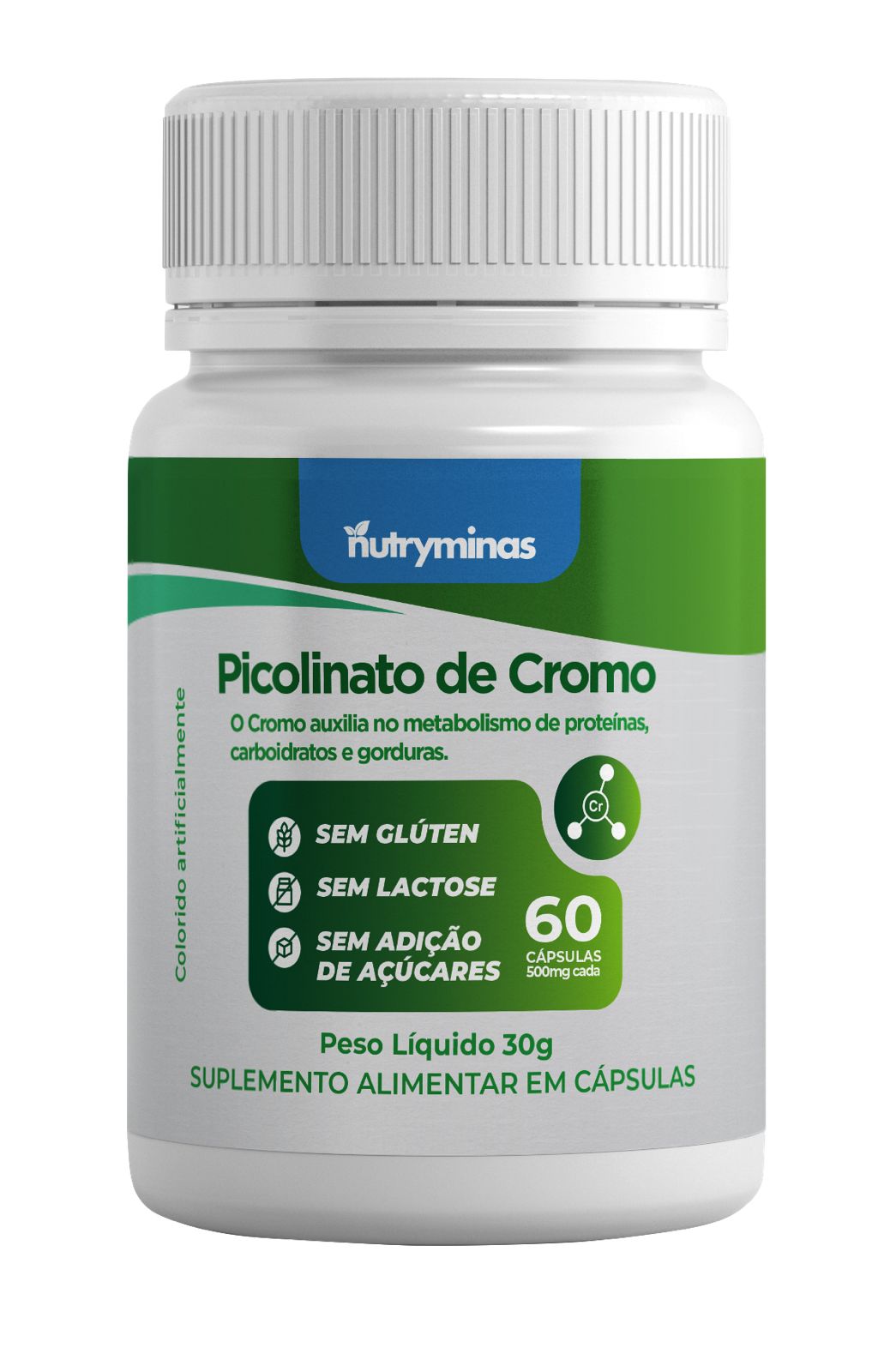 Picolinato de Cromo Nutryminas 60 Cápsulas